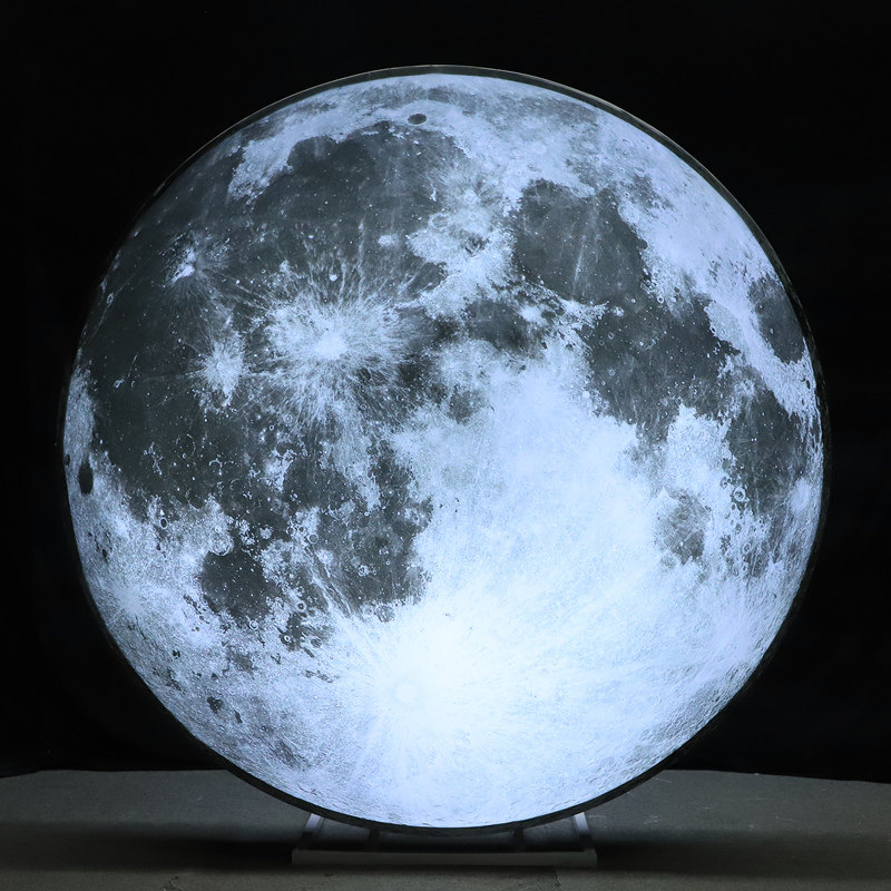 婚庆道具发光月球黄昏效果大月亮灯箱道具摆件婚礼舞台装饰背景
