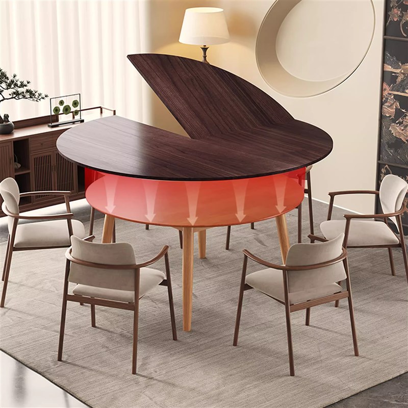 4分折叠圆桌面家用四分可折叠餐桌面板10人20人加大圆形饭桌台面