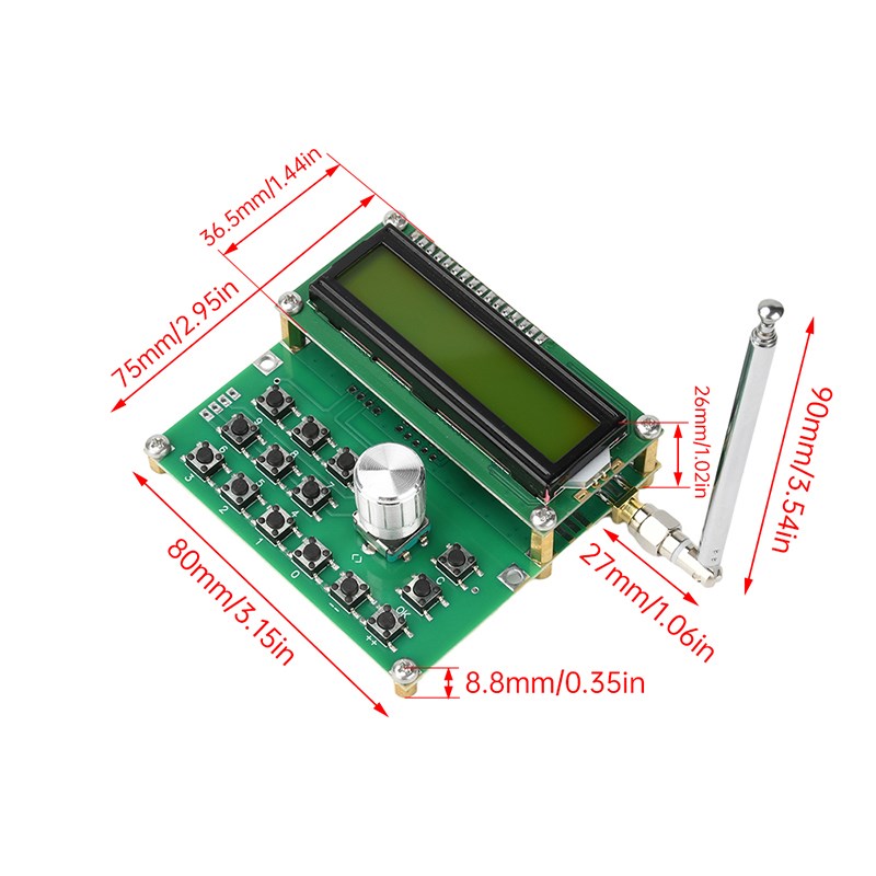 35Mhz-4400Mhz射频信号发生器Adf4351信号源模块C型接口