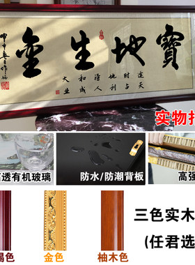 宝地生金字画办公室装饰画马到成功客厅挂画公司开业送礼装裱带框