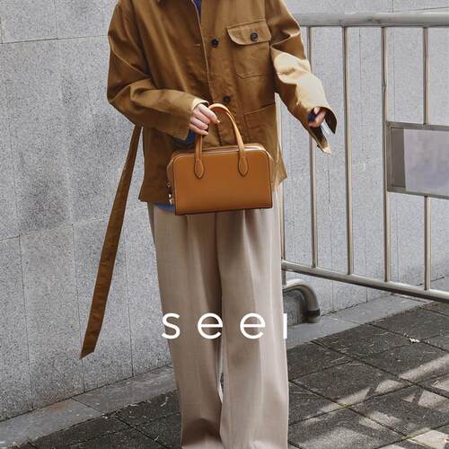 专衣seei(PM升级)丨u高密荃棉斜纹多口袋工装短风衣女2025早秋