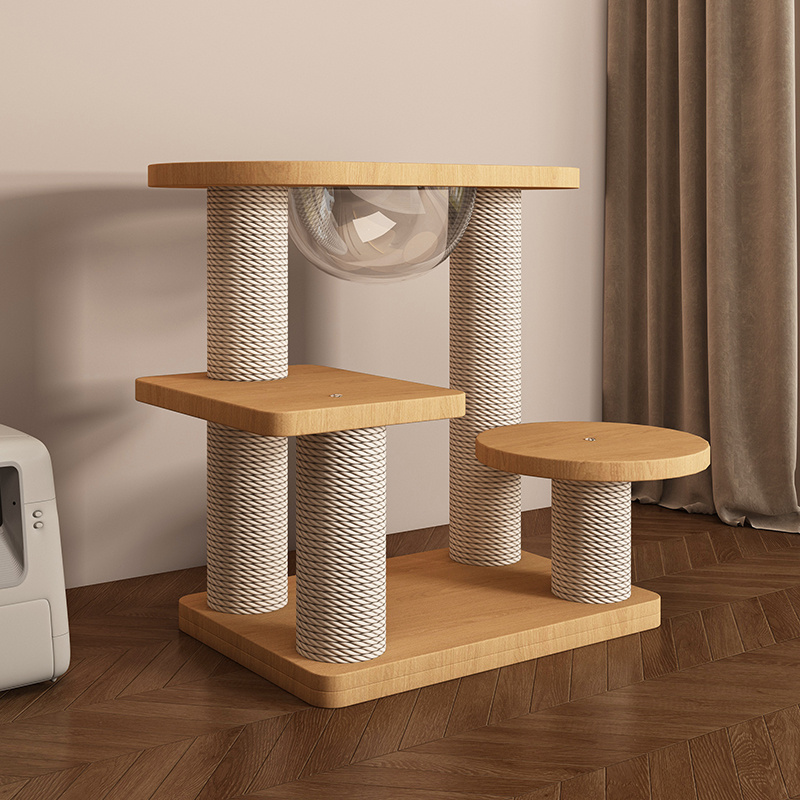 猫抓板猫爬架猫窝猫树一体实木小型不占空间猫架子太空舱猫咪玩具