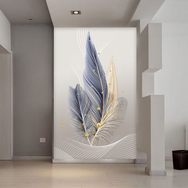 墙布隐形门装饰画现代简约背景墙壁纸玄关壁画过道墙纸画走廊入户