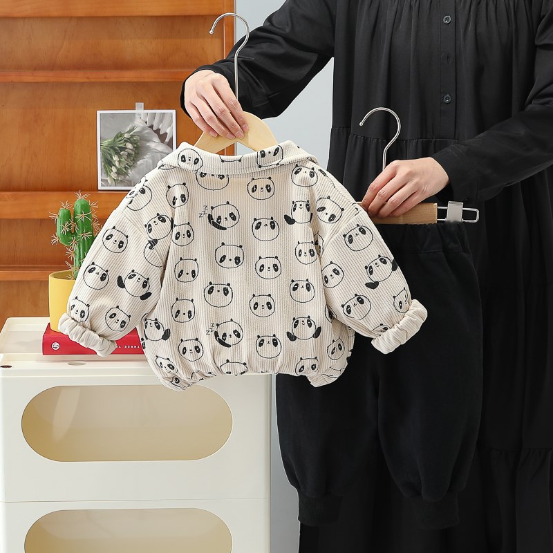 男童套装春秋2025新款洋气宝宝春装衬衫两件套小儿童帅气潮1-3岁4