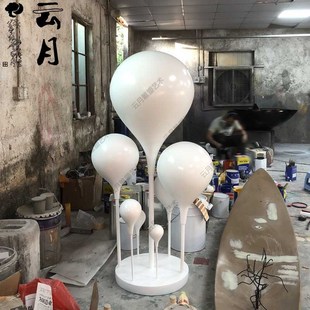 奶油风彩色气球摆件家居酒店门厅样板房间艺术馆展厅装 饰雕塑定制