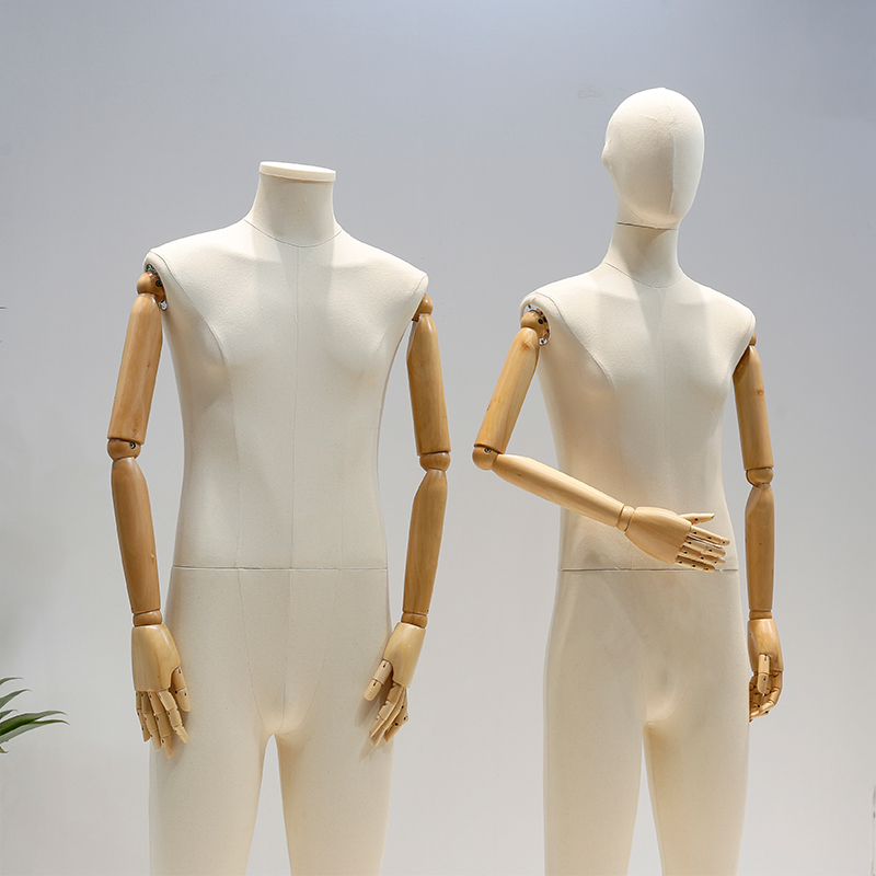 服装店高档模特道具展示架男半身橱窗人台假人偶全身包布人体模型