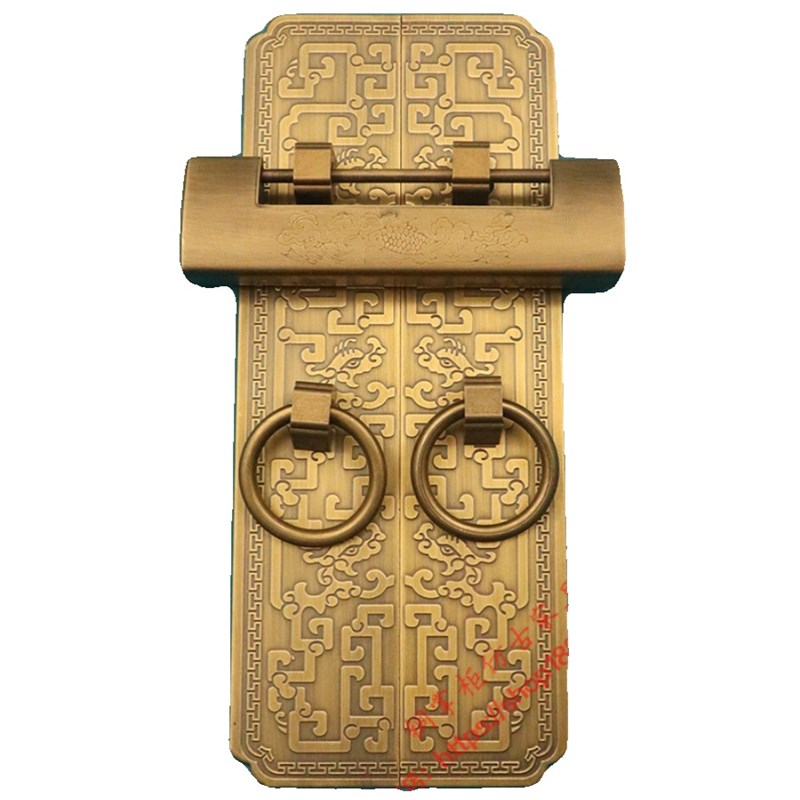 仿古全铜纯铜庭院门门门锁新中式把手门栓搭扣闩老式实木门门花格