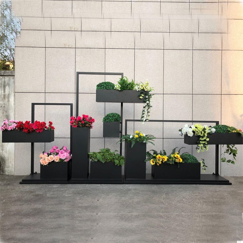 公园户外花坛 售楼部园艺防锈花槽花架 室外马路大型铁艺组合花箱