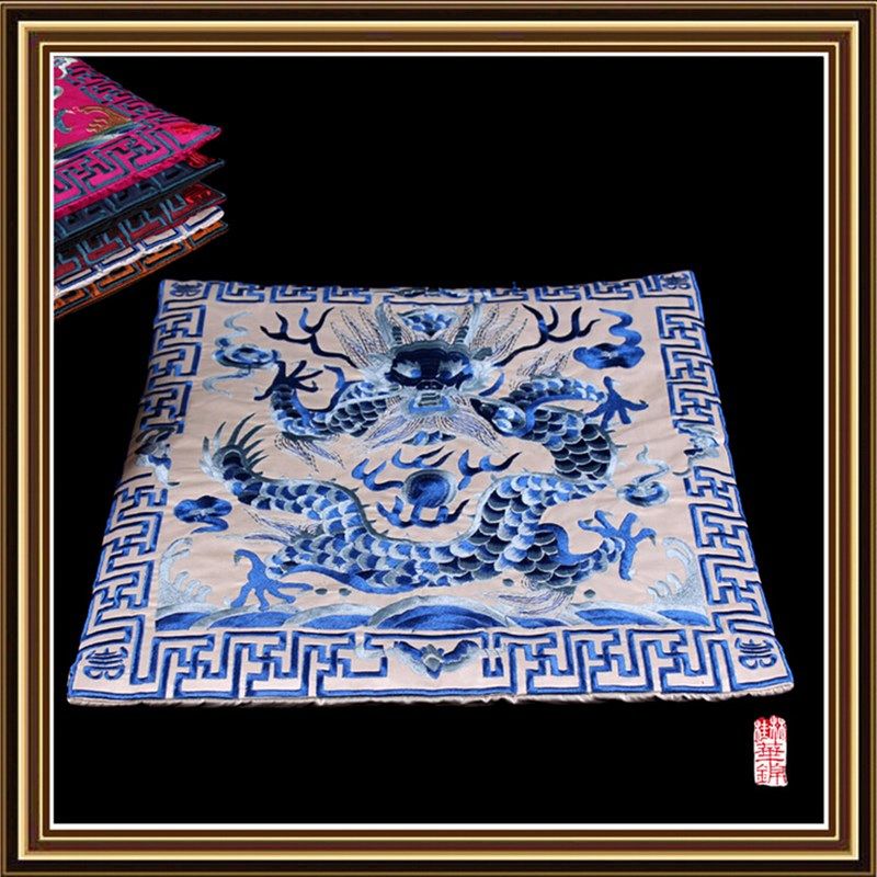 中式红木沙发椅子坐垫立体刺绣龙凤吉祥婚喜庆图实木家俱专用坐垫