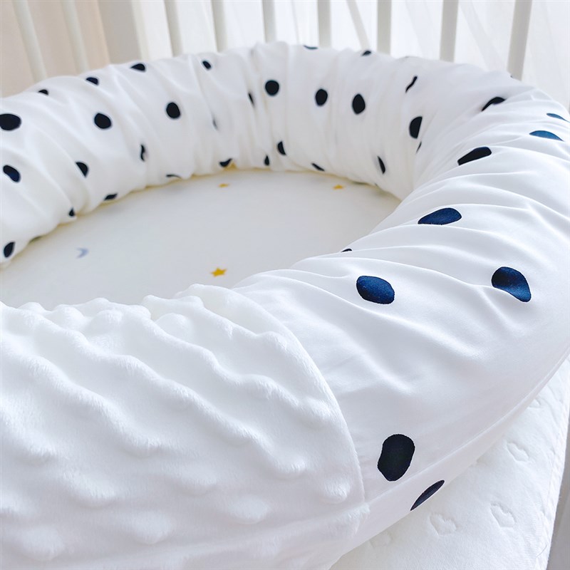 婴儿床床围纯棉防撞可拆洗长条圆围护栏宝宝床靠夹腿安抚圆柱抱枕