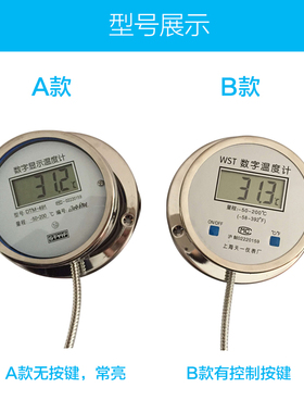 DTM/aWST-491 数显数字双金属温度表 水温表 油温表  带探头工业