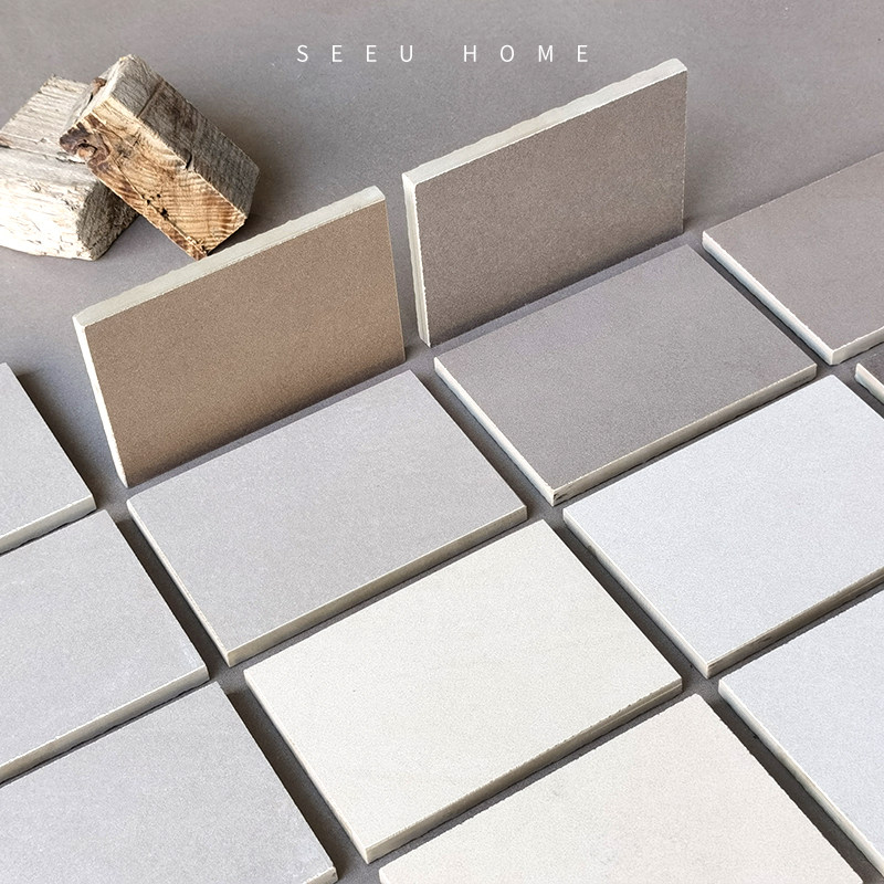 西柚 奶白色哑光地板砖 侘寂风卫生间浴室厨房墙砖厕所微水泥瓷砖