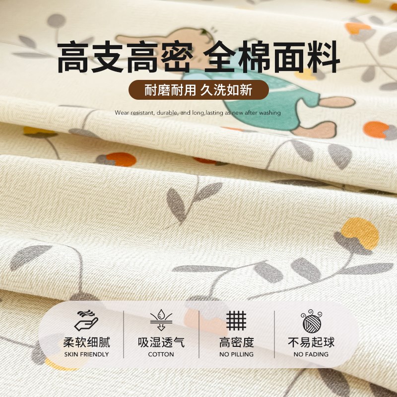 加厚磨毛纯棉床单单件100全棉学生宿舍被单人枕套三件套床盖被单