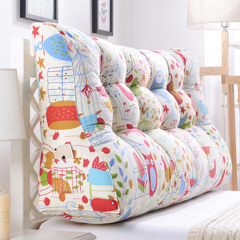 双人床头板软包三角靠垫抱枕榻榻米靠枕腰枕沙发靠背床上大号护腰