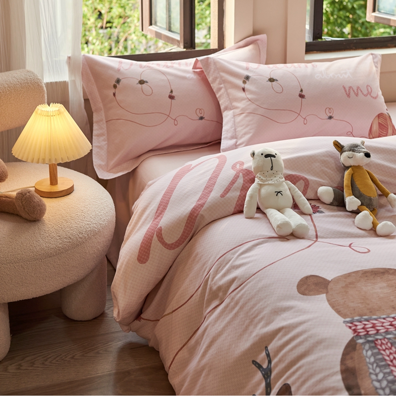 可爱卡通长绒棉磨毛单人三四件套 学生宿舍儿童床单被套纯棉保暖
