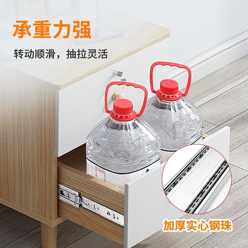 加厚抽屉轨道三节轨不锈钢阻尼缓冲橱柜滑轨滑道静音滚珠反弹导轨