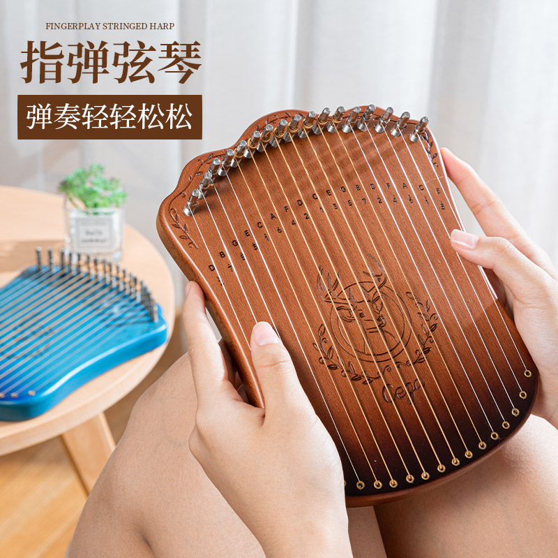 17音指弹弦琴弹拨西洋乐器简单易上手好玩冷门乐器稀奇古怪的乐器