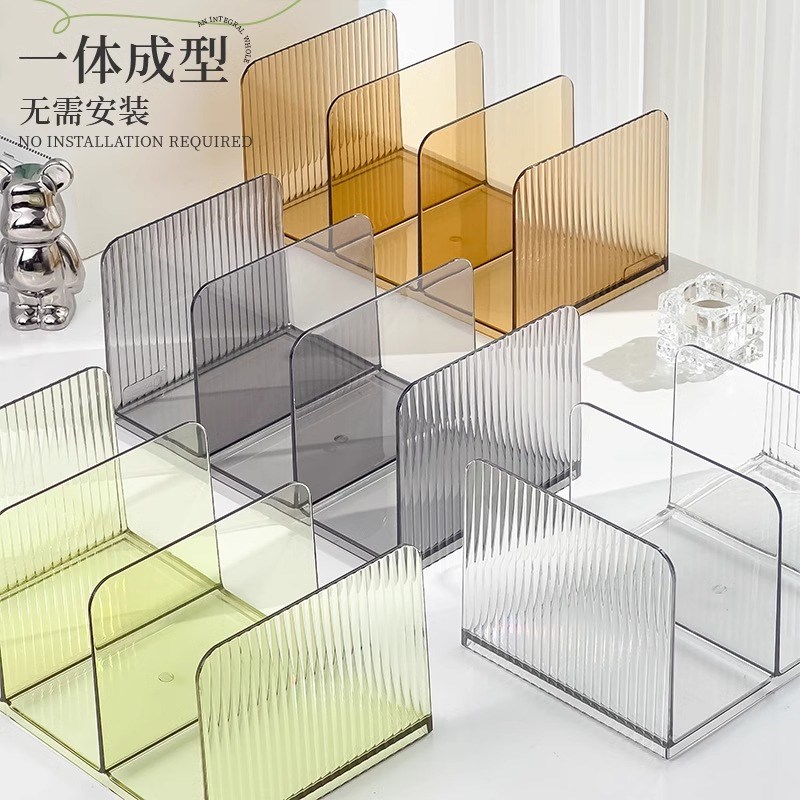 福凯祥透明书立架桌上书架学生桌面置物架书档架书桌分隔板放书夹