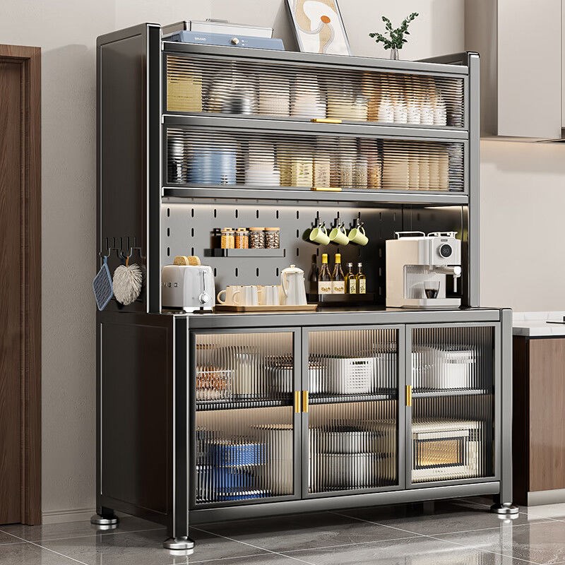 厨房洞洞板铁艺餐边柜置物架多层收纳柜多功能餐边柜碗橱柜储物柜