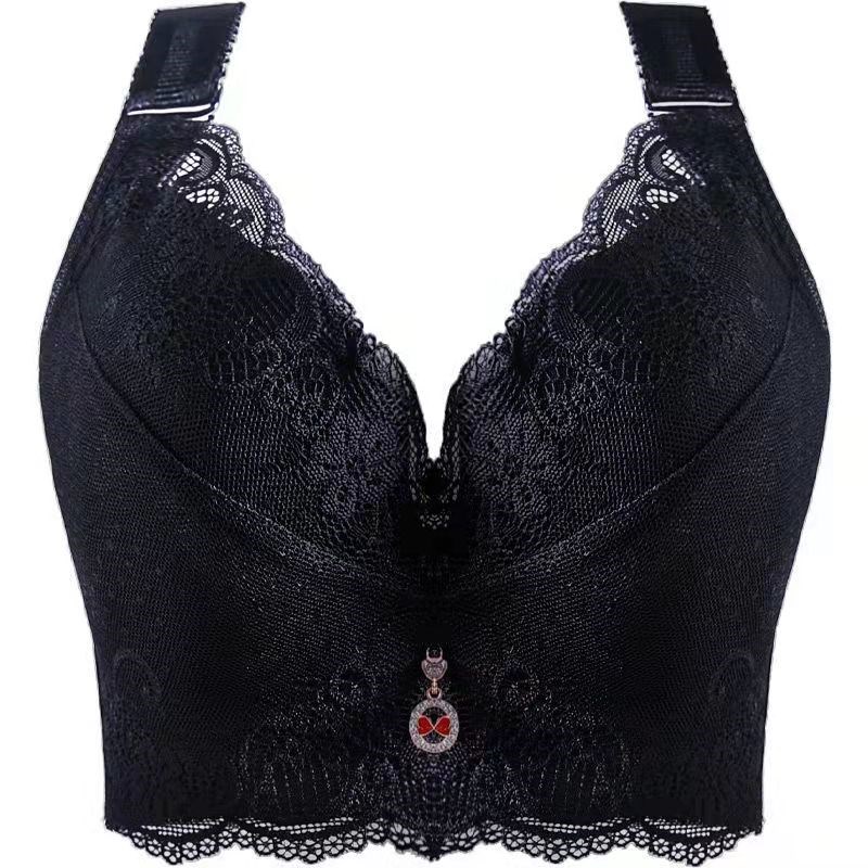 上托带钢圈的胸罩95b文胸90a小胸加厚超聚拢大码内衣女胖mm有钢圈