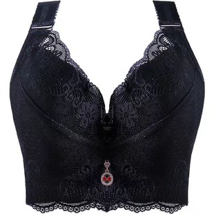 上托带钢圈的胸罩95b文胸90a小胸加厚超聚拢大码内衣女胖mm有钢圈