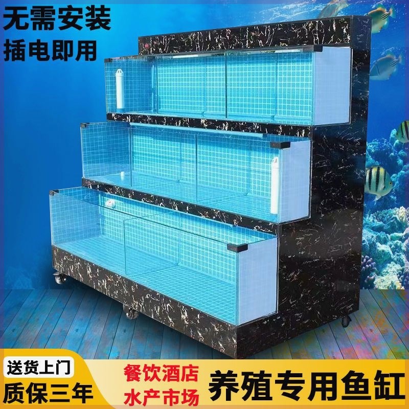 移动海鲜池商用制冷机一体酒店海鲜缸贝类池超市饭店海鲜鱼缸定制