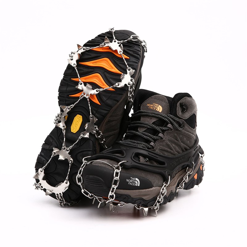 户外冰爪11齿26齿不锈钢雪地防滑专业登山攀岩雪爪鞋套鞋链钉