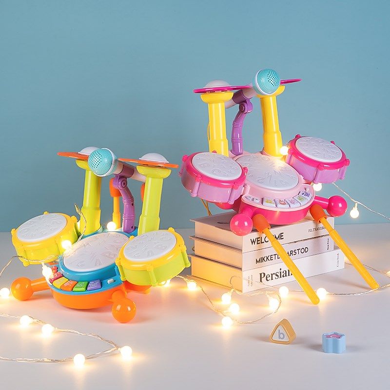 儿童打鼓玩具打击乐器宝宝手敲打鼓婴幼儿手拍鼓4小鼓1一3岁6个月