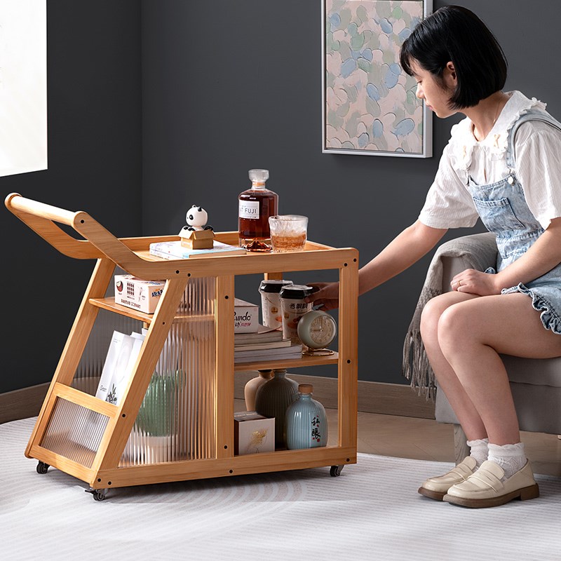 可移动边几小桌子沙发侧边柜茶几床头桌推车茶台巴士餐车客厅实木