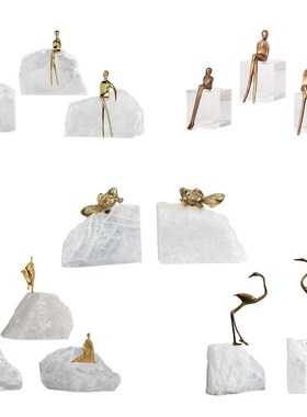 新中式软装饰品摆件家居现代简约桌面玄关博古架T样板房间书房摆