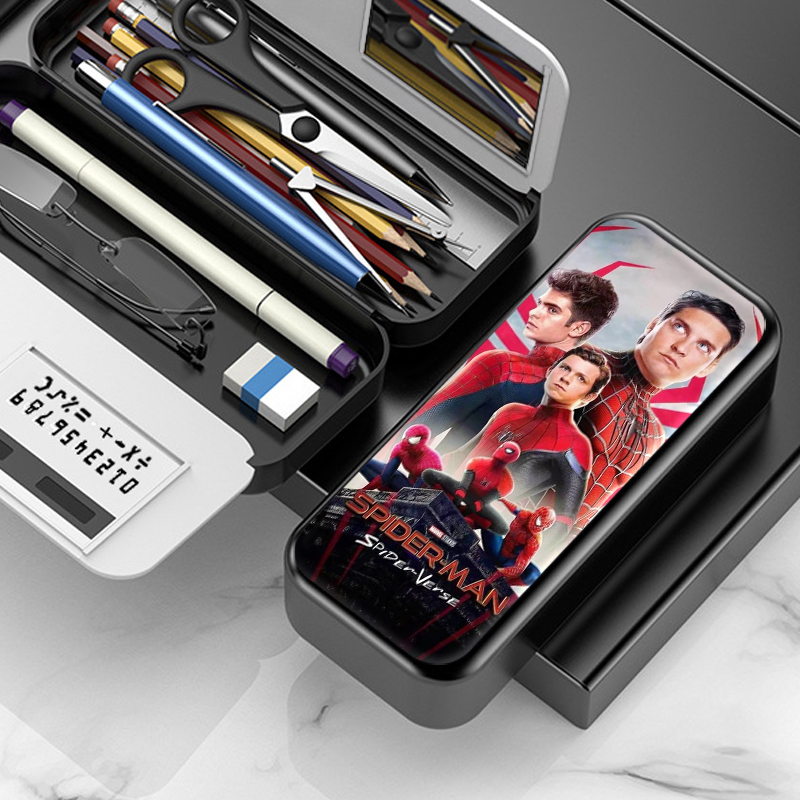 漫威英雄蜘蛛侠i彼得中小学生网红文具盒铅笔盒磨砂笔盒大容量创