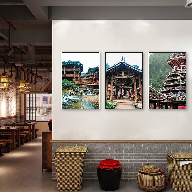 贵州装饰画风景建筑民族风情饭店包厢包间墙面挂画客厅餐饮店壁画