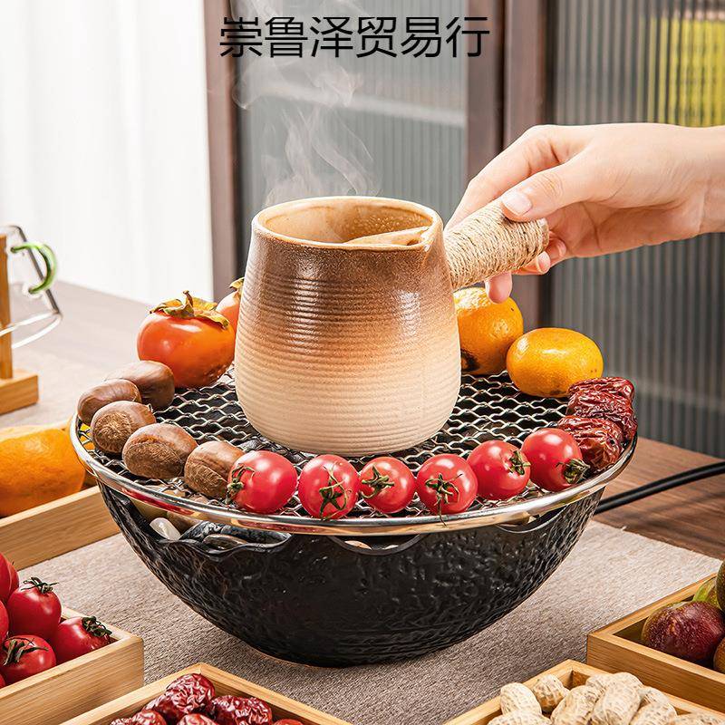 围烤炉煮茶具崇鲁全套罐套罐壶奶陶瓷侧把茶壶20器24电陶炉烤火炉
