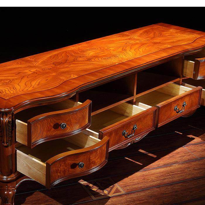 柜2美式实木电视.4米长的客厅复15015古欧式别墅大型收户纳