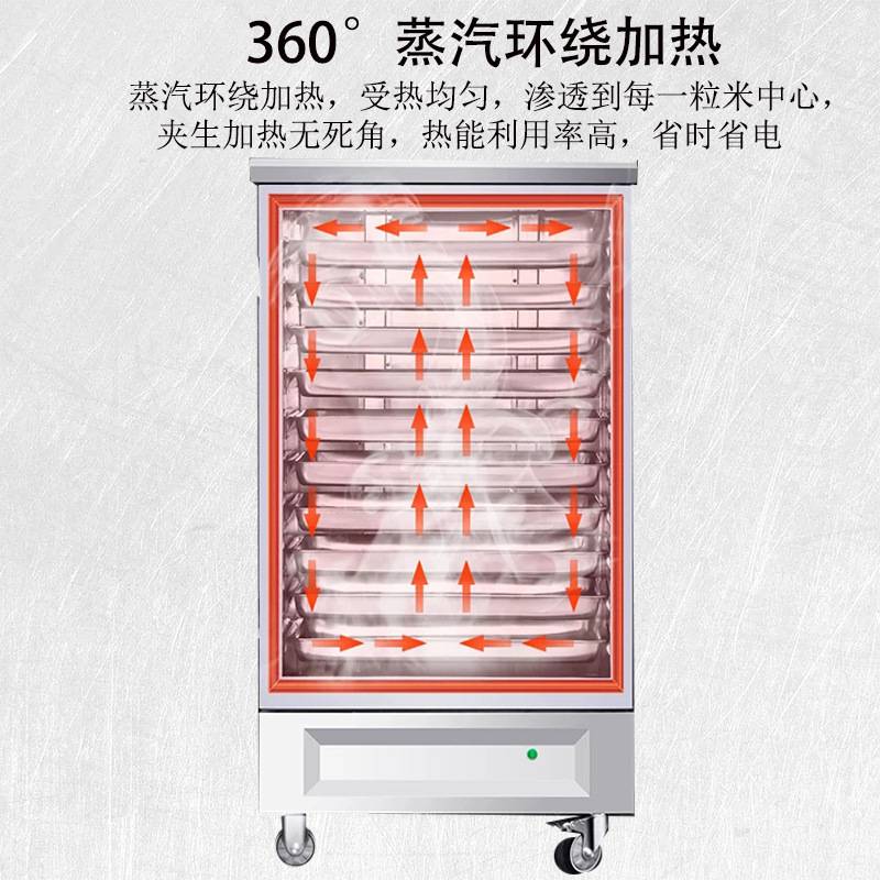 多功能蒸饭柜电蒸箱蒸米饭馒头 可移动定时温控蒸柜 商用蒸饭车