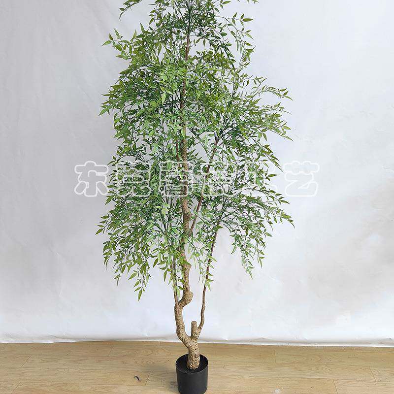 型仿地真绿植南天竹仿生植物客厅大室内落XBK盆栽造盆景居家景办