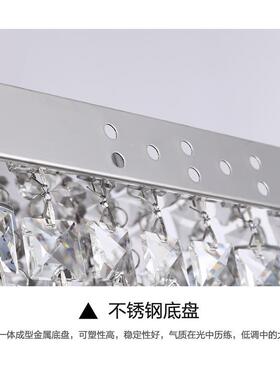 方形简约过57客厅L道ED吸顶水晶灯创阳台玄关走廊过道灯吸意顶灯