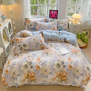 全棉1008985四件套1.5米被单人床单三纯棉双人1.套8件m床笠套20*2