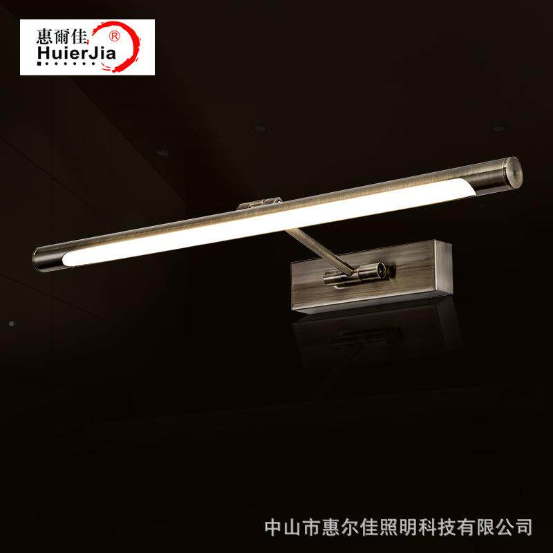 led镜前灯欧式卫生间妆浴室防水雾青防古铜化镜1604柜镜画灯厂直