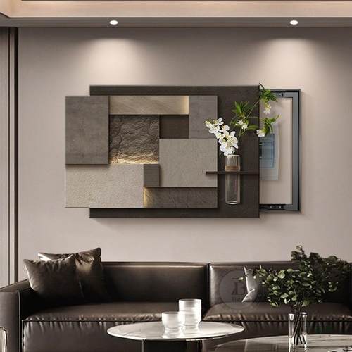 感抽象几何电F9957HJM挂表箱培装饰画水绿植遮箱挡弱电盖面板电闸