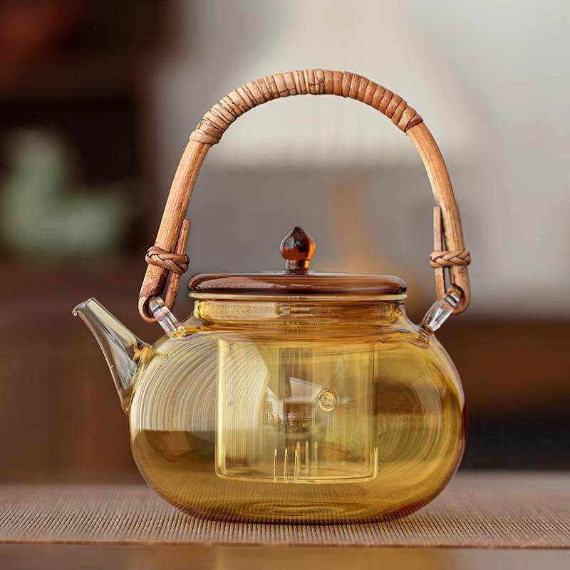 家用泡茶壶烧壶煮茶炉器A-71竹玻璃藤编提水梁壶电陶炉煮泡茶功夫