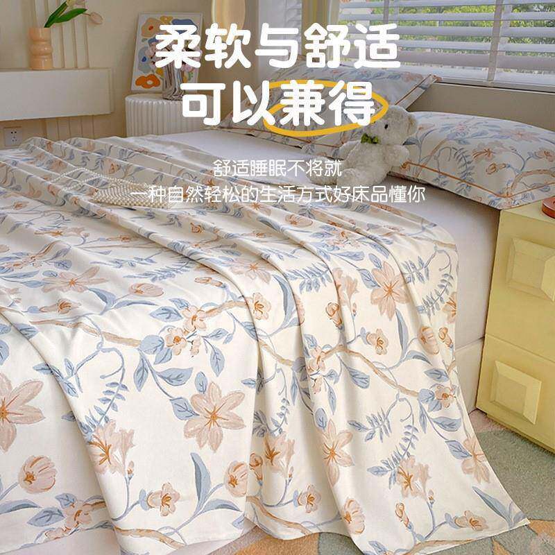 加厚老粗布纯棉床单单件100全棉被单双人枕套三件套棉麻亚麻秋冬