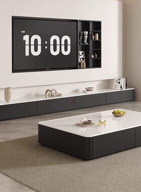 黑色茶几电组合家UFJ用客厅新款小柜户型落地电视出租视房玻璃茶