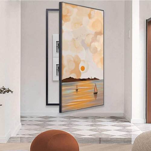 轻奢大尺寸电表装饰画竖箱款高端现简约家MY-09130用遮挡强弱代电