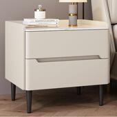 新款 大尺寸床头柜现代油简约奶轻dk011高端家用卧室奢实木风床边