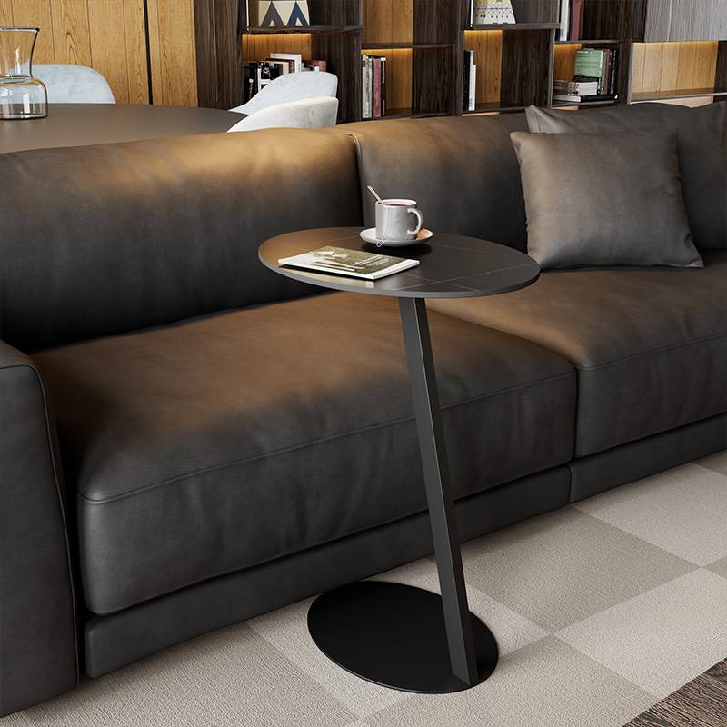 I1轻奢岩板沙发边几小户型极简客厅可移动小茶几家用铁艺床头角几