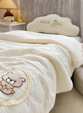 A类全棉双层纱儿童保宝宝子母秋被冬被暖春被子89665豆纤维被大芯