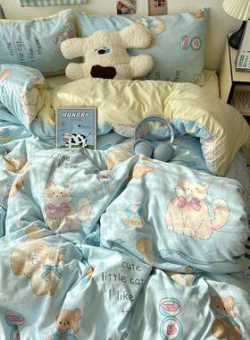 A四类棉单件套新款棉被套被学罩床笠床床上用品宿舍生KWO三件套4