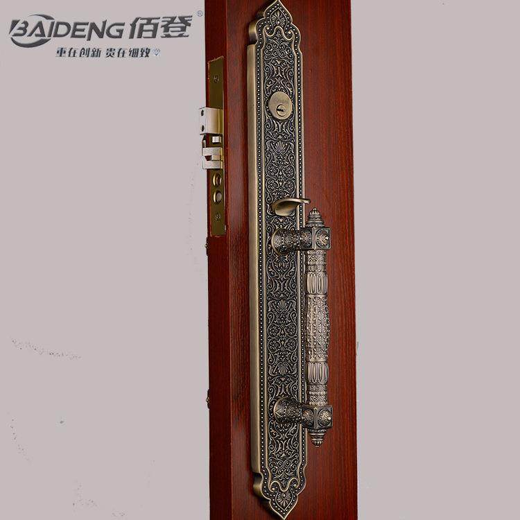 厂BLA-810家豪华锁防盗古别墅大门双开门锁锁对开门锁实木门铜锁