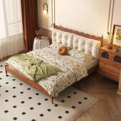 法复古全卧实木床中古现货温莎现代软包主双美式 宿 奶油小户型民式